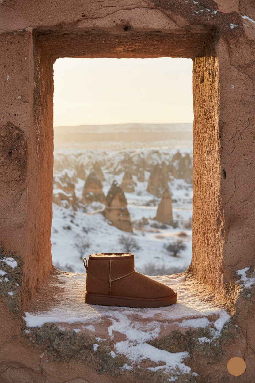 Kapadokya Serisi: Winter Reverie – Taba Kürklü Platform Kadın Bot