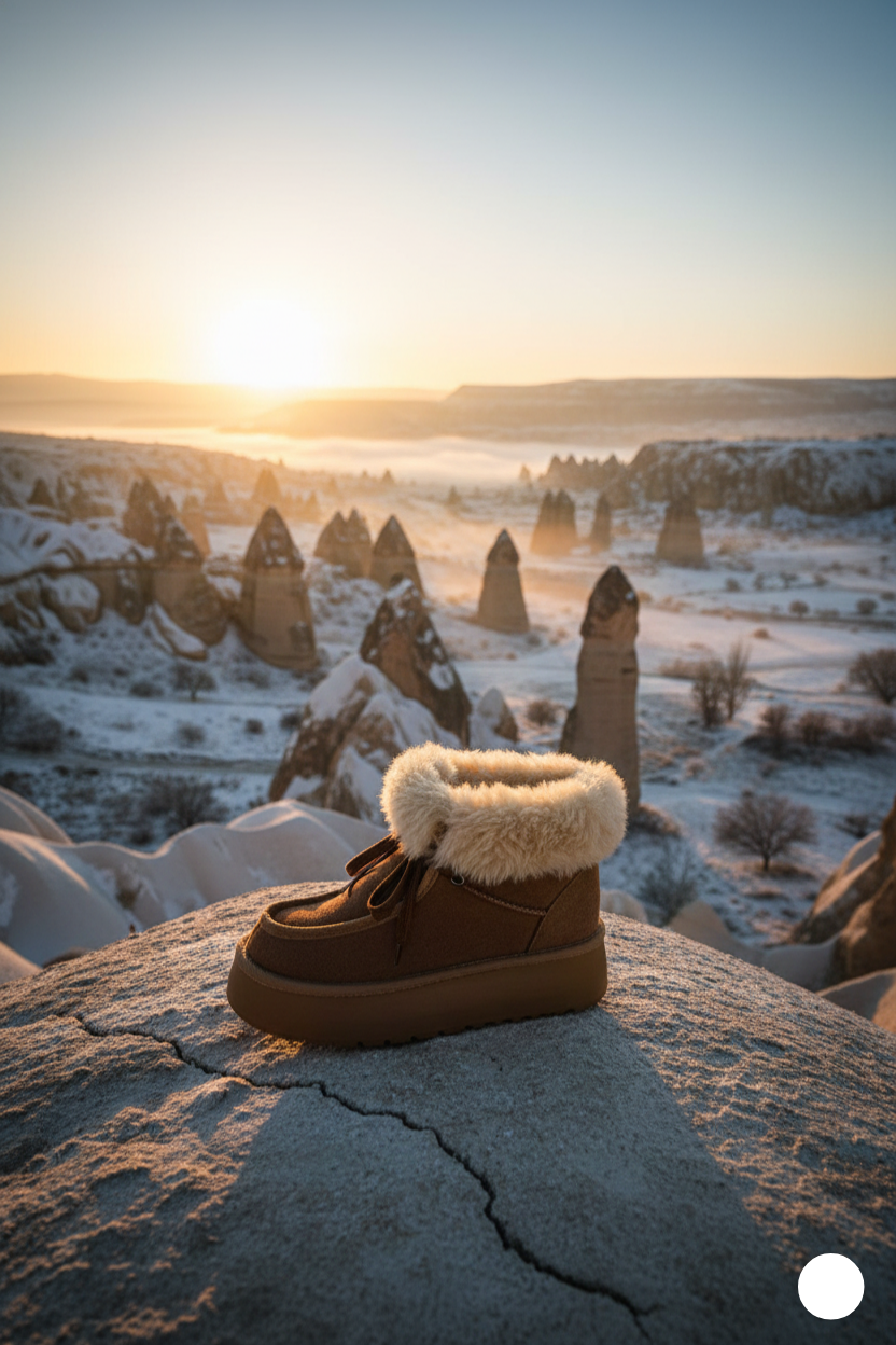 Kapadokya Serisi: Taba Kürklü Bağcık Detaylı Kadın Bot