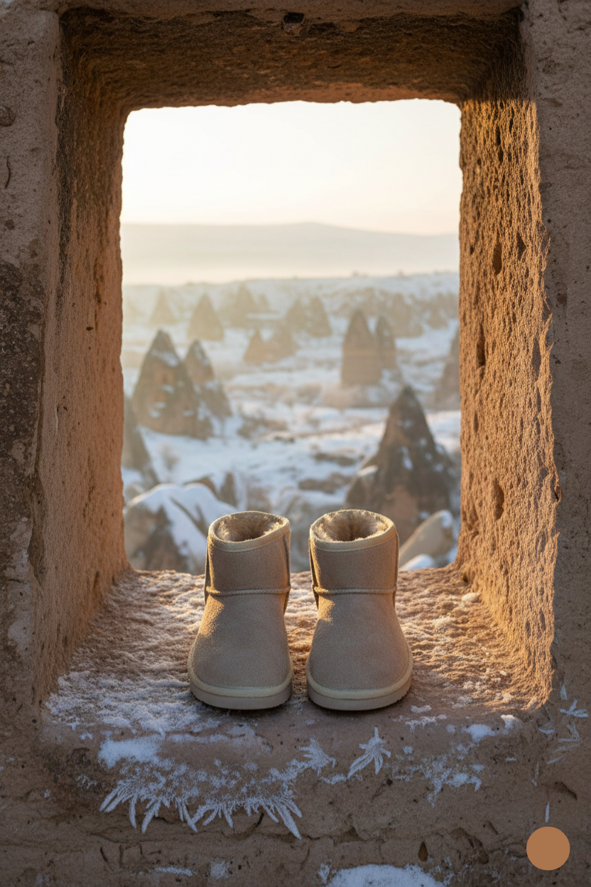 Kapadokya Serisi: TerraSoft Winter – Bej Kürklü Kadın Bot