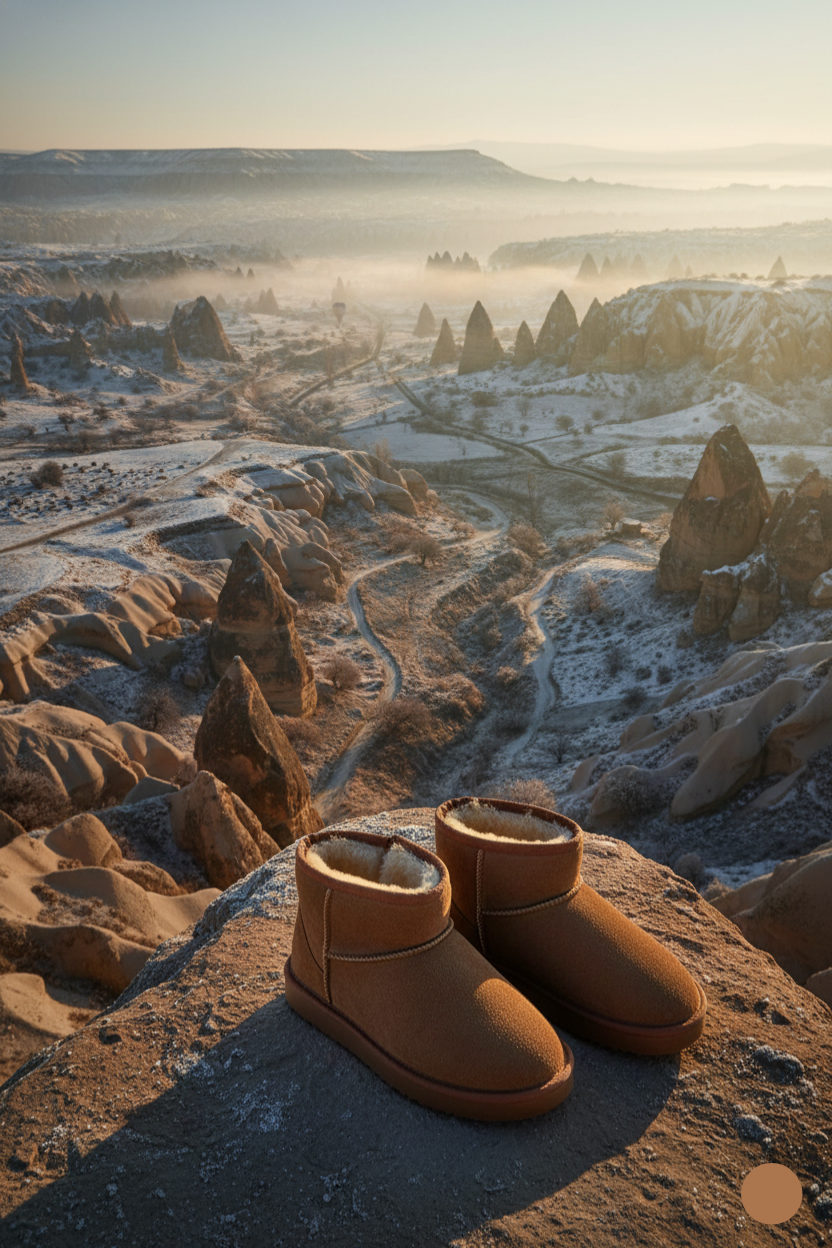 Kapadokya Serisi: Winter Reverie – Taba Kürklü Platform Kadın Bot