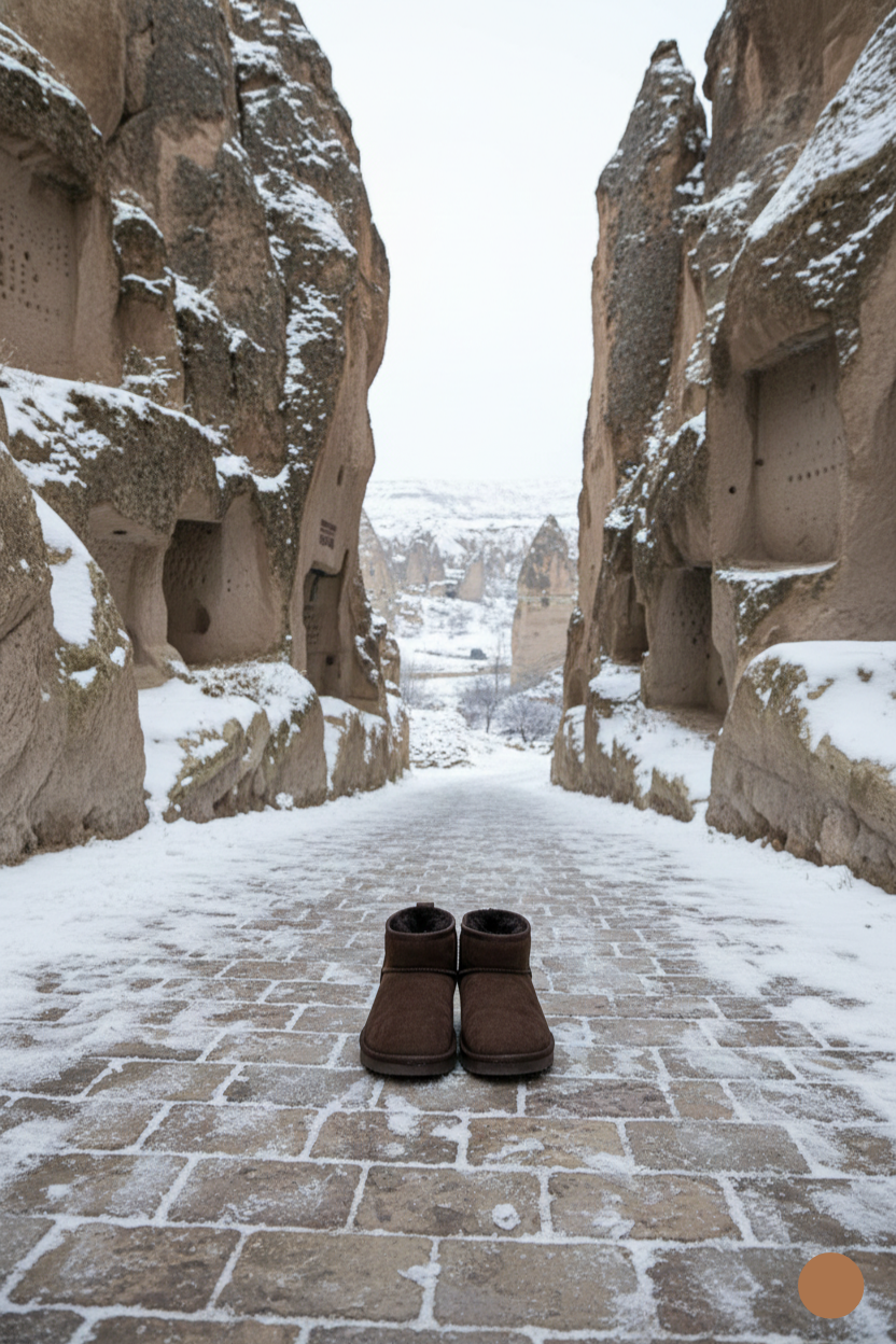 Kapadokya Serisi: Koyu Kahverengi Kürklü Düz Topuklu Kadın Bot