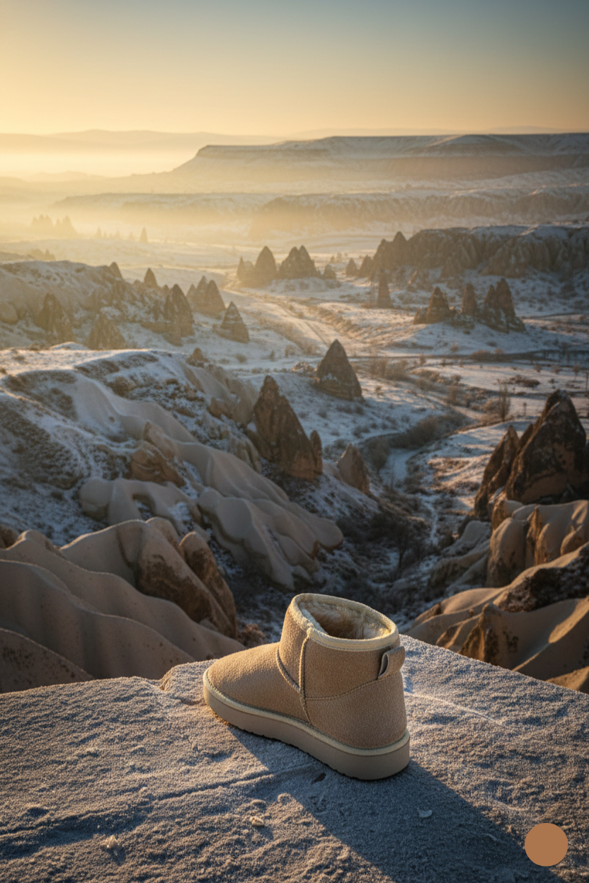 Kapadokya Serisi: TerraSoft Winter – Bej Kürklü Kadın Bot