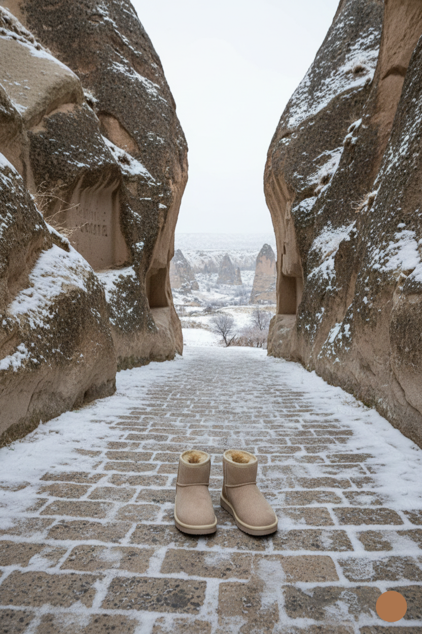 Kapadokya Serisi: TerraSoft Winter – Bej Kürklü Kadın Bot