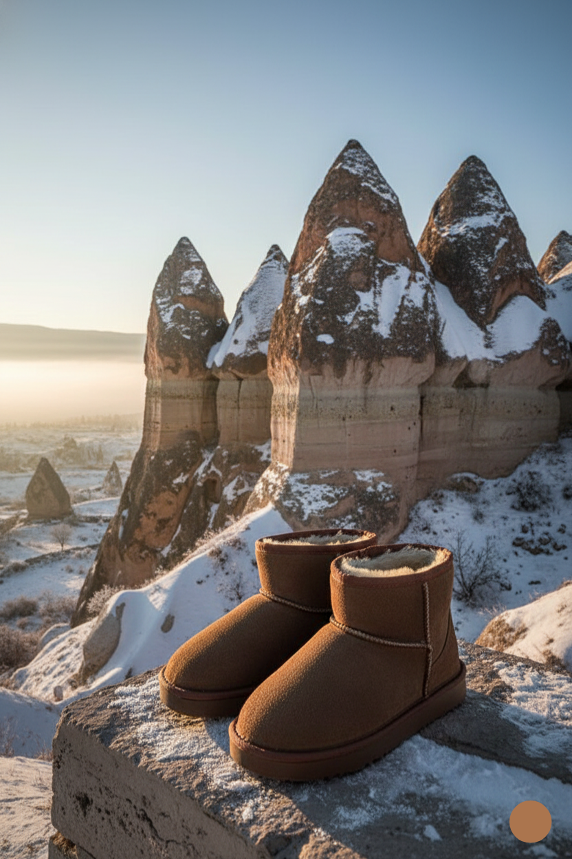 Kapadokya Serisi: Winter Reverie – Taba Kürklü Platform Kadın Bot