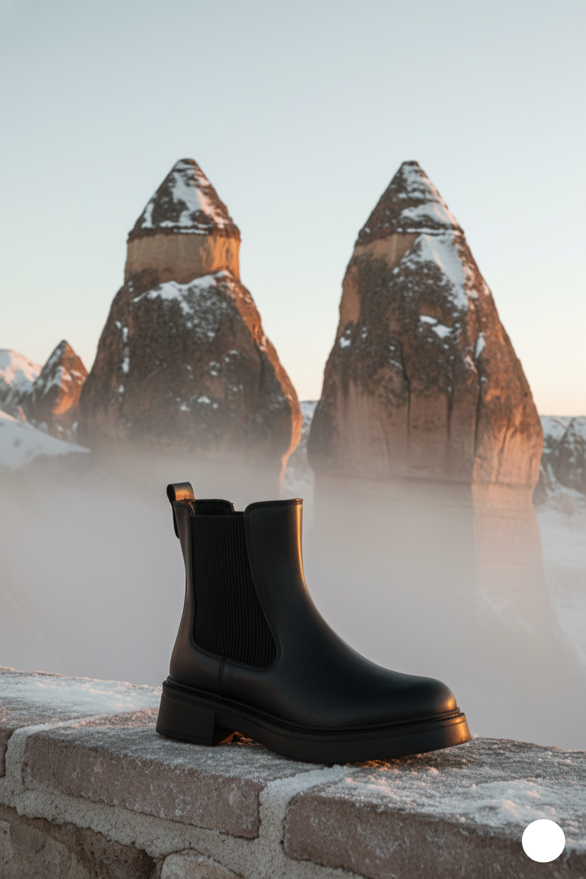 Kapadokya Serisi:  Chelsea – Siyah Lastikli Chelsea Kadın Bot