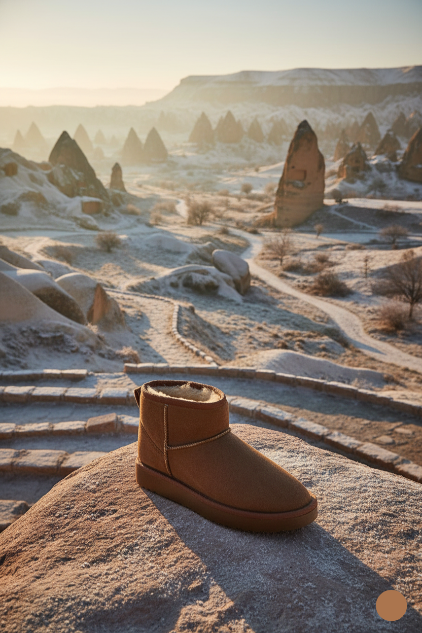 Kapadokya Serisi: Winter Reverie – Taba Kürklü Platform Kadın Bot