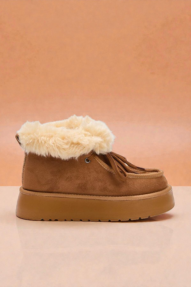 Kapadokya Serisi: Taba Kürklü Bağcık Detaylı Kadın Bot