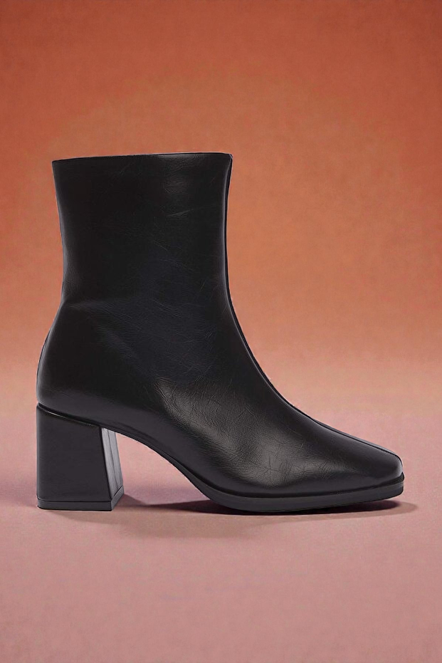 Kapadokya Serisi: Siyah Blok Topuklu Kadın Bot